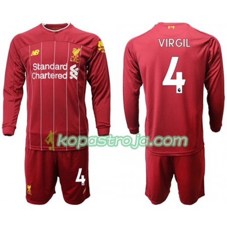 Billiga Fotbollströjor Liverpool Virgil van Dijk 4 Barn Hemma tröja 2019/20 Långärmad